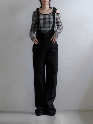 Suspender Cargo Pants / BLACK