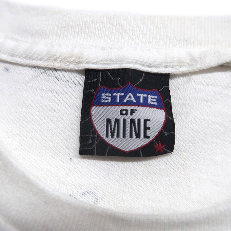 古着 90年代〜 STATE OF MINE マップ 総柄 プリントTシャツ 表記