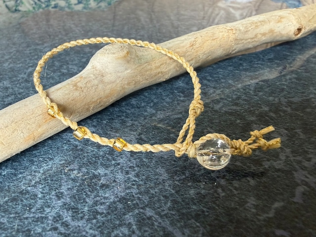 精麻×レインボーアイリスクォーツ　癒しのブレスレット