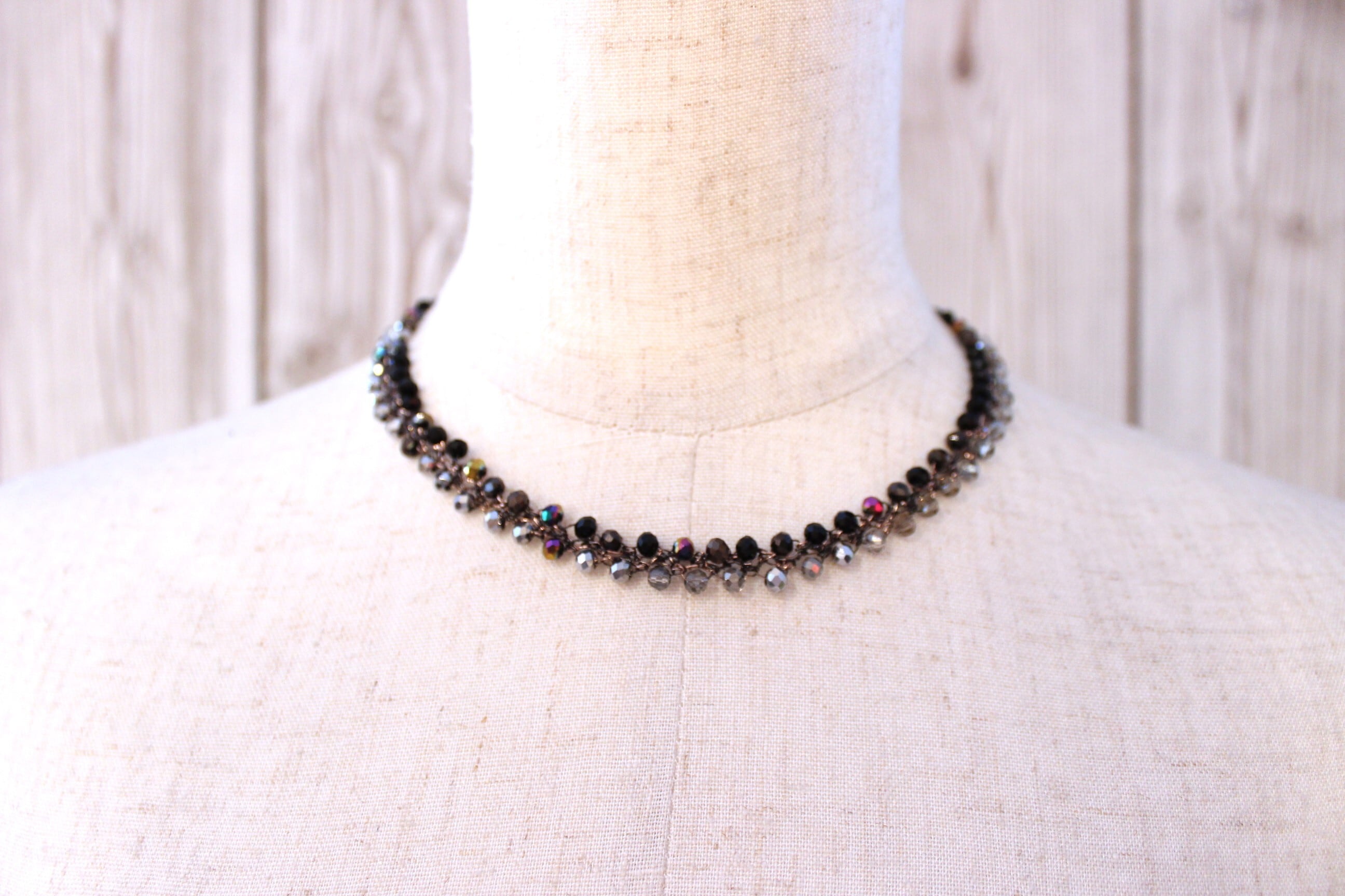 極美品】ヨーロッパ製 ハンドメイド 一点モノ 豪華総ビーズ ネックレス  