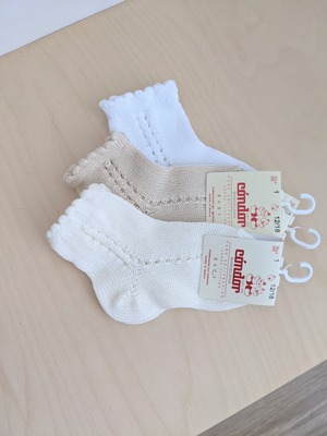 Side openwork Perle short socks - 4y~6y / Condor