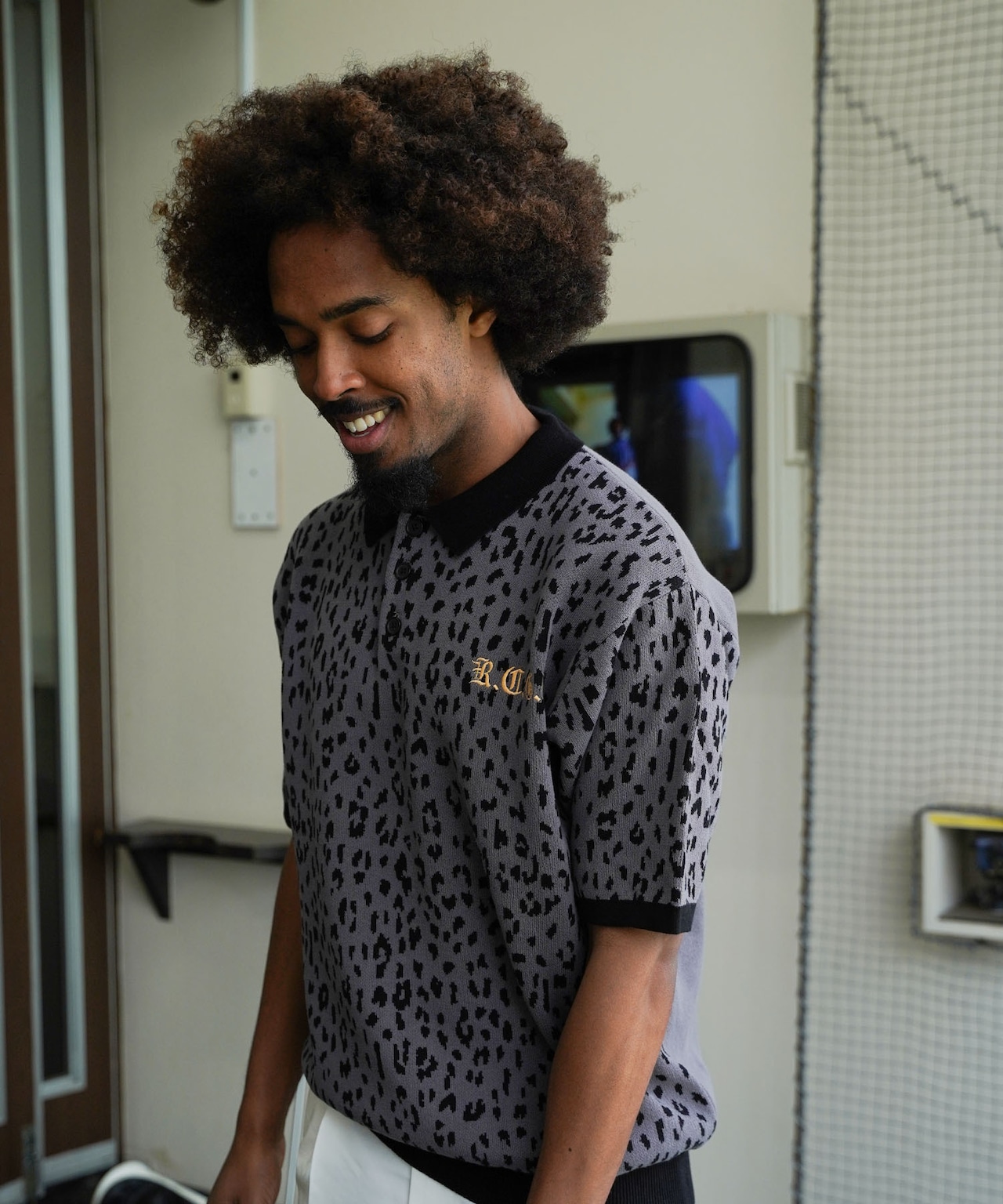 【RCGC】LEOPARD LOGO EMBROIDERY KNIT POLO［RGK003］