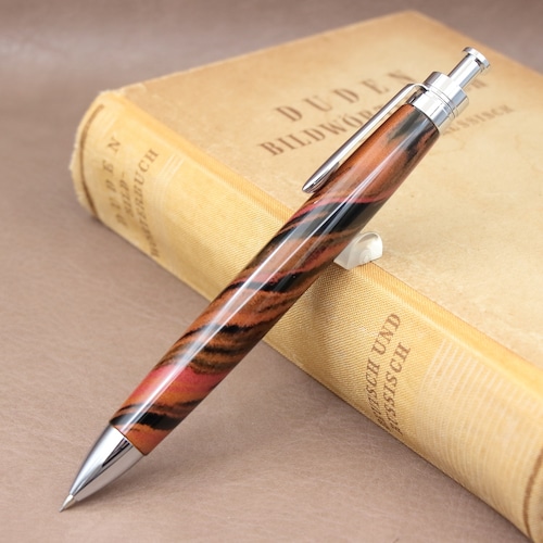 「時代を超える懐古的素材 エボナイト 紅樺色 べにかばいろ・Pencil 0.5mm」手作りシャープペン Viriditas 手作りペン