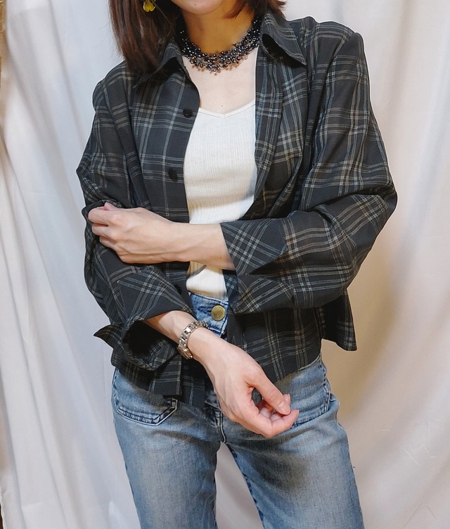 used vintage シースルー チェックシャツ ブラウス | bugen bilia