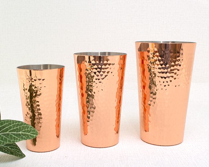 新光堂作 鎚起銅器 鎚目タンブラー 大