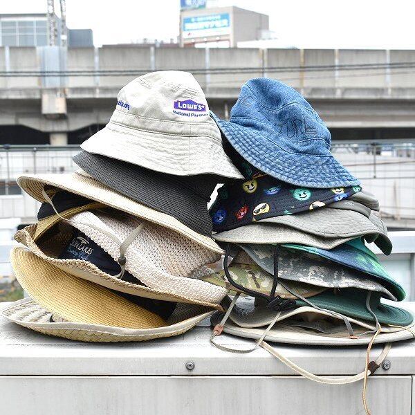 1点物◇おしゃれ絵文字総柄バケットハットUSA古着メンズレディースOK