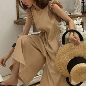 ショルダーフリルワイドオールインワン　　　　　22176