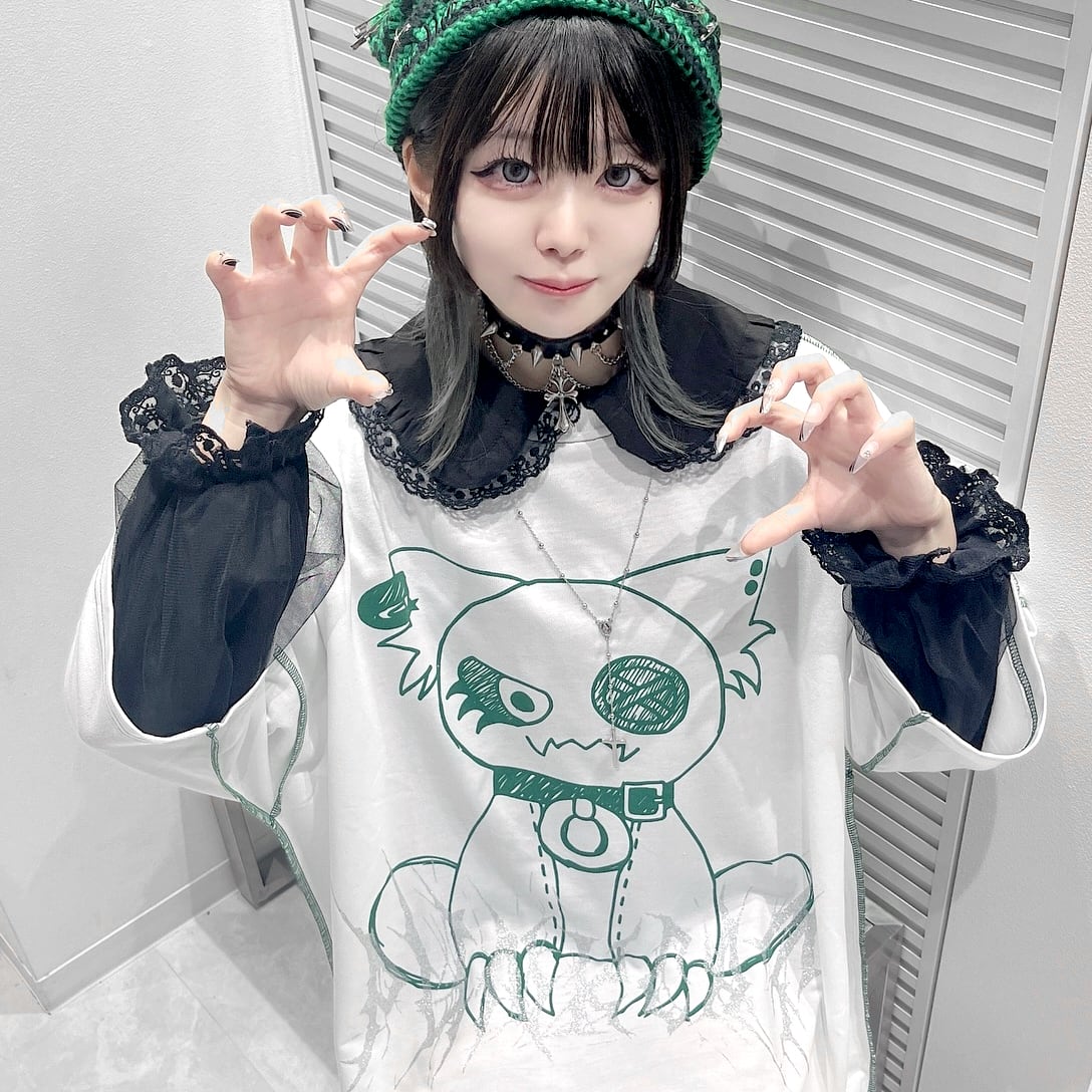 5/27 WHITE再入荷！】PUNK CAT ステッチTシャツ | VOLCAN&APHRODITE