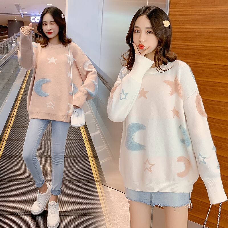 【新作】【送料無料】 2019新しい秋の服ミドル丈トップルーズボトミングシャツレイジースタイルアウターウェアバージョンプラスサイズマタニティウェア-アリババ 大きめサイズ オータム 秋物 expec151151819717