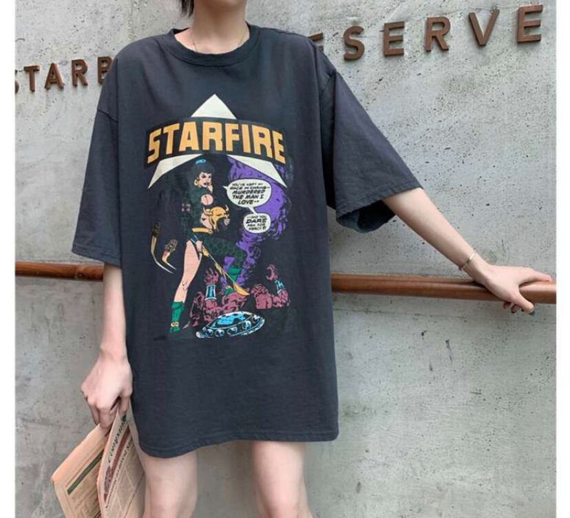 春 夏 レディース トップス Tシャツ 半袖 半袖Tシャツ アメコミ 漫画