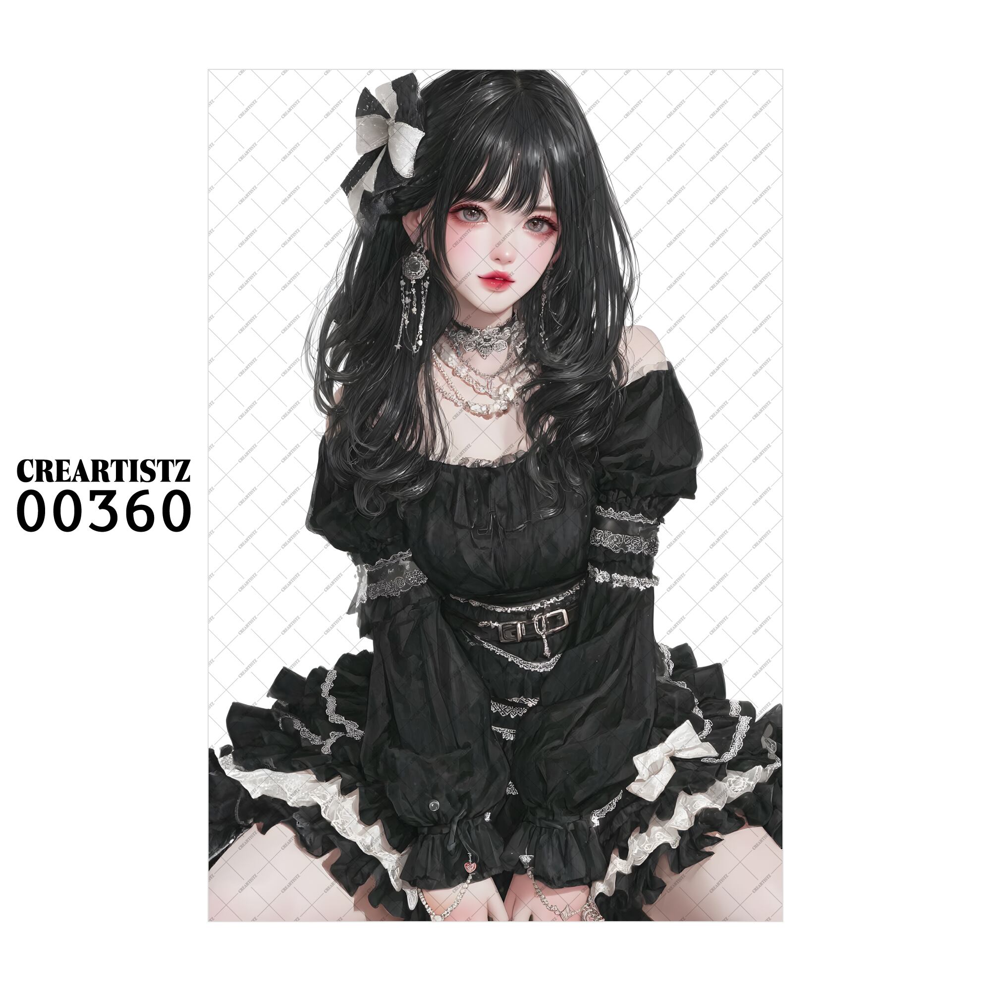 00360 ガール キュート オリジナル ペーパー/ステッカー 4枚セット CREARTISTZ