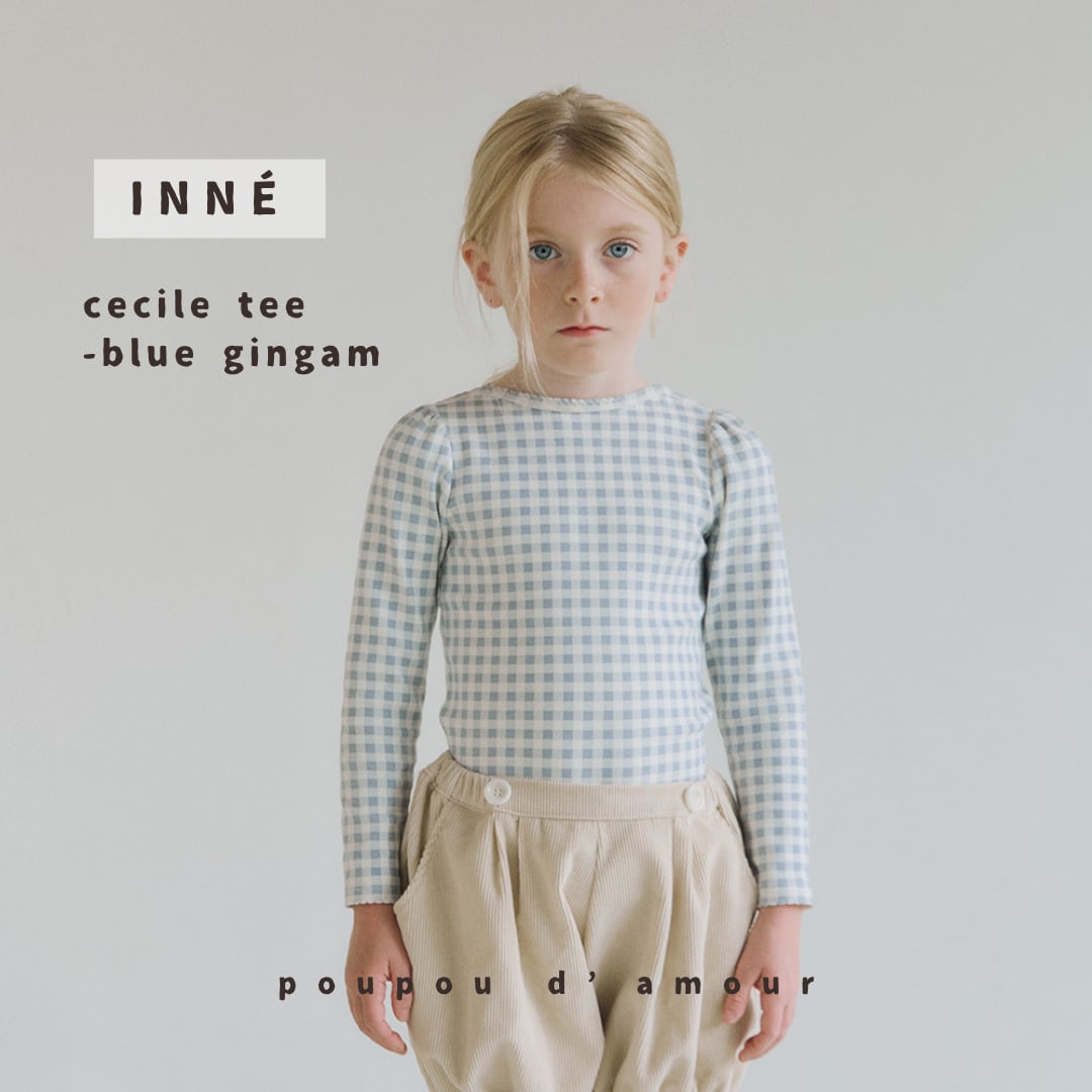 【予約】INNÉ| cecile tee- ブルーギンガム