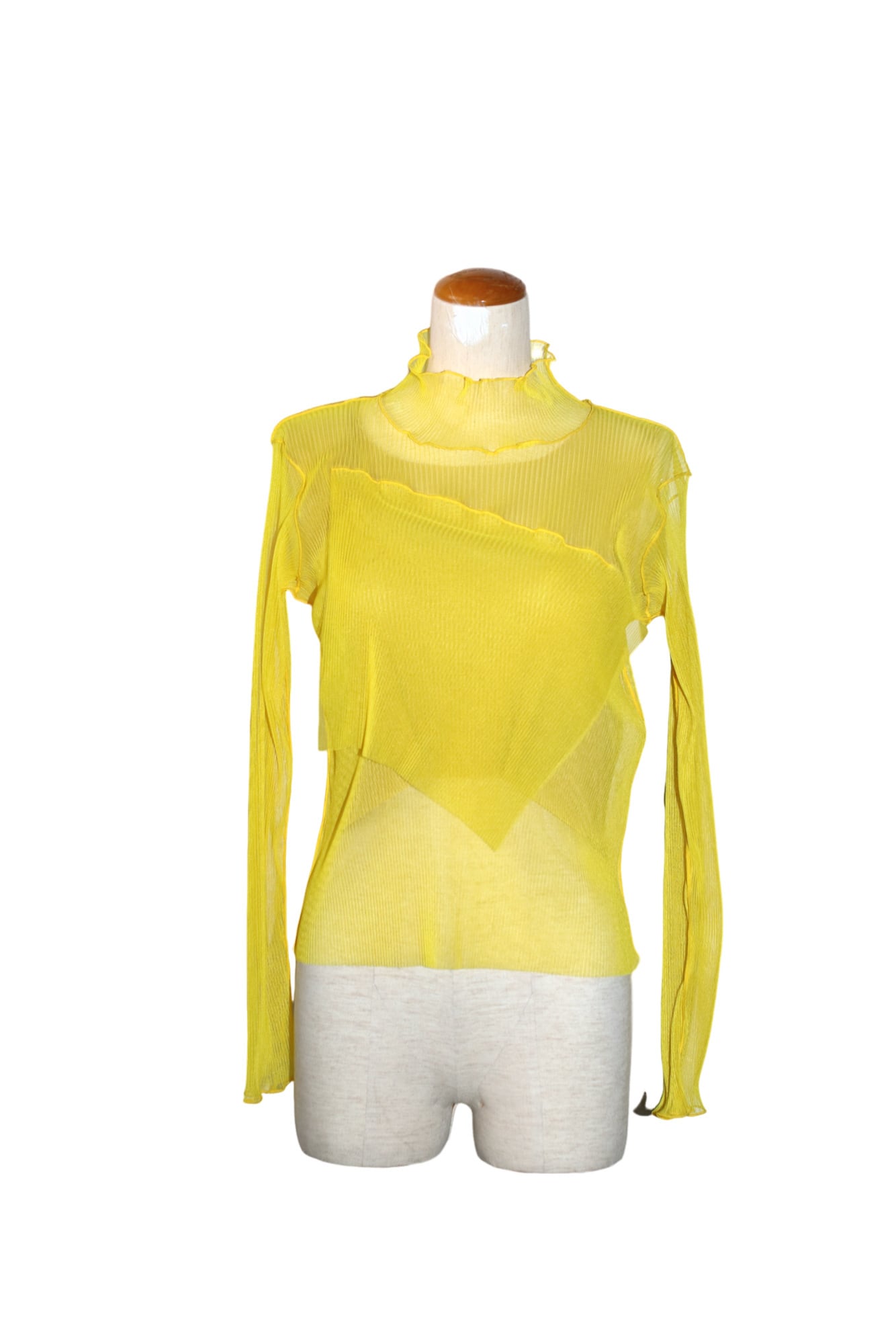 25SS】kotohayokozawa SHEER LAYERED LONG SLEEVE TOP(YELLOW) TDX5