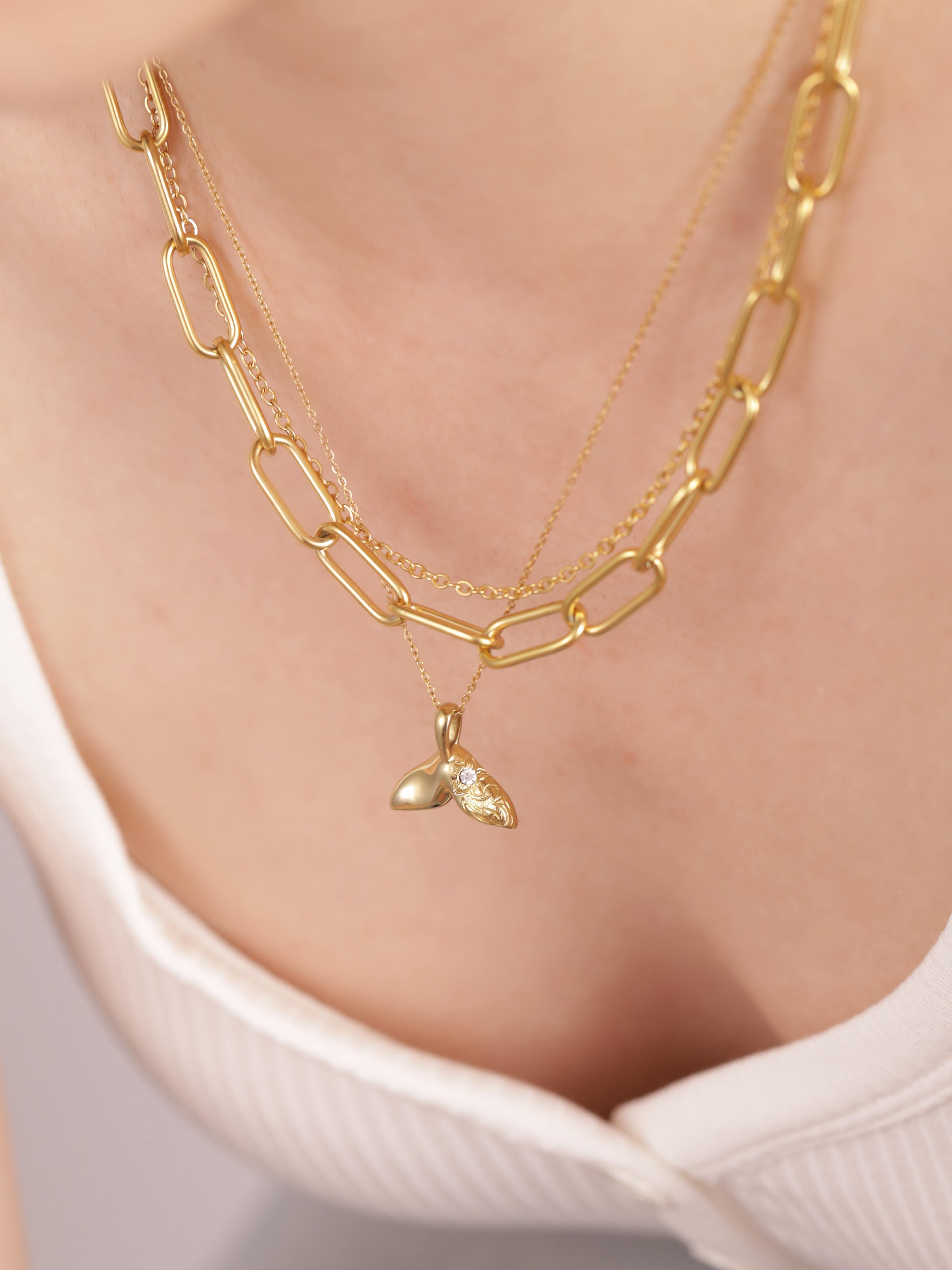 nagiサネックレス 316L hawaiian zirconia whaletail necklace #n59 | rani