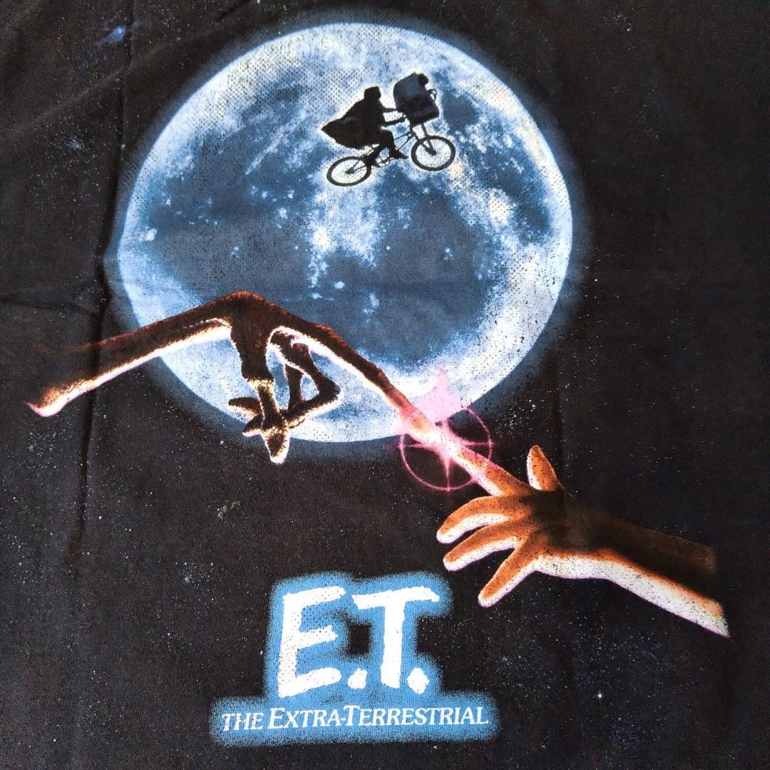 ET　ヴィンテージ加工Ｔシャツ　Lサイズ　黒　E.T.　両面プリント *