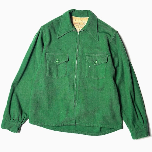Vintage 50's【Aetna】Zip-up Wool Shirt