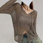 Long-sleeve mesh cover-up with slits (ME518)