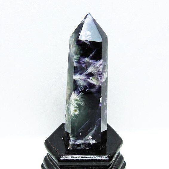 エンジェルフェザー フローライト 六角柱 台座付属 一点物 152-3348