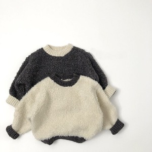 【冬作】ツーカラークールネックセーター　全２色