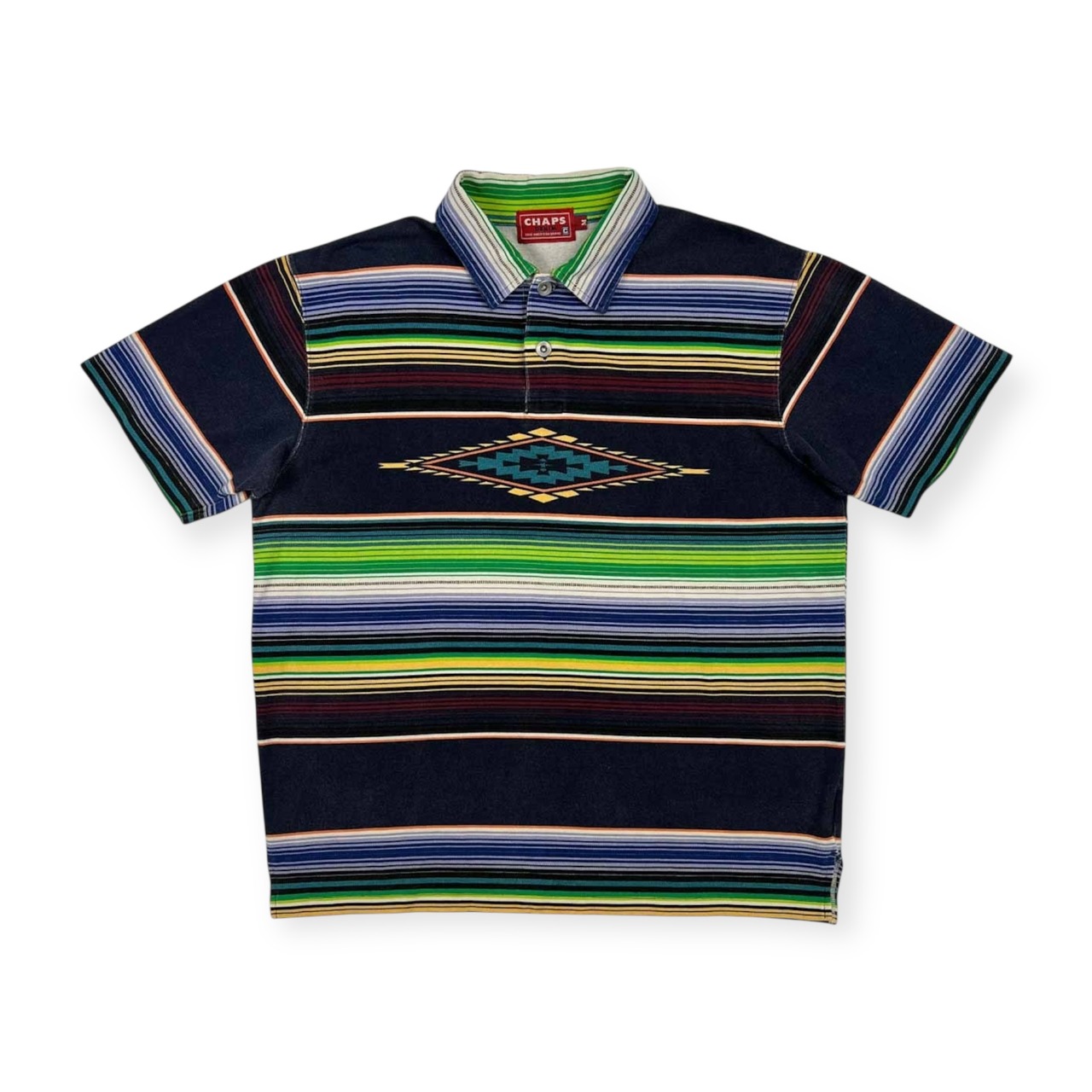 CHAPS DENIM チャップス デニム チマヨ ネイティブ 柄 半袖 ポロシャツ サイズ M /メンズ/ビンテージ/日登美
