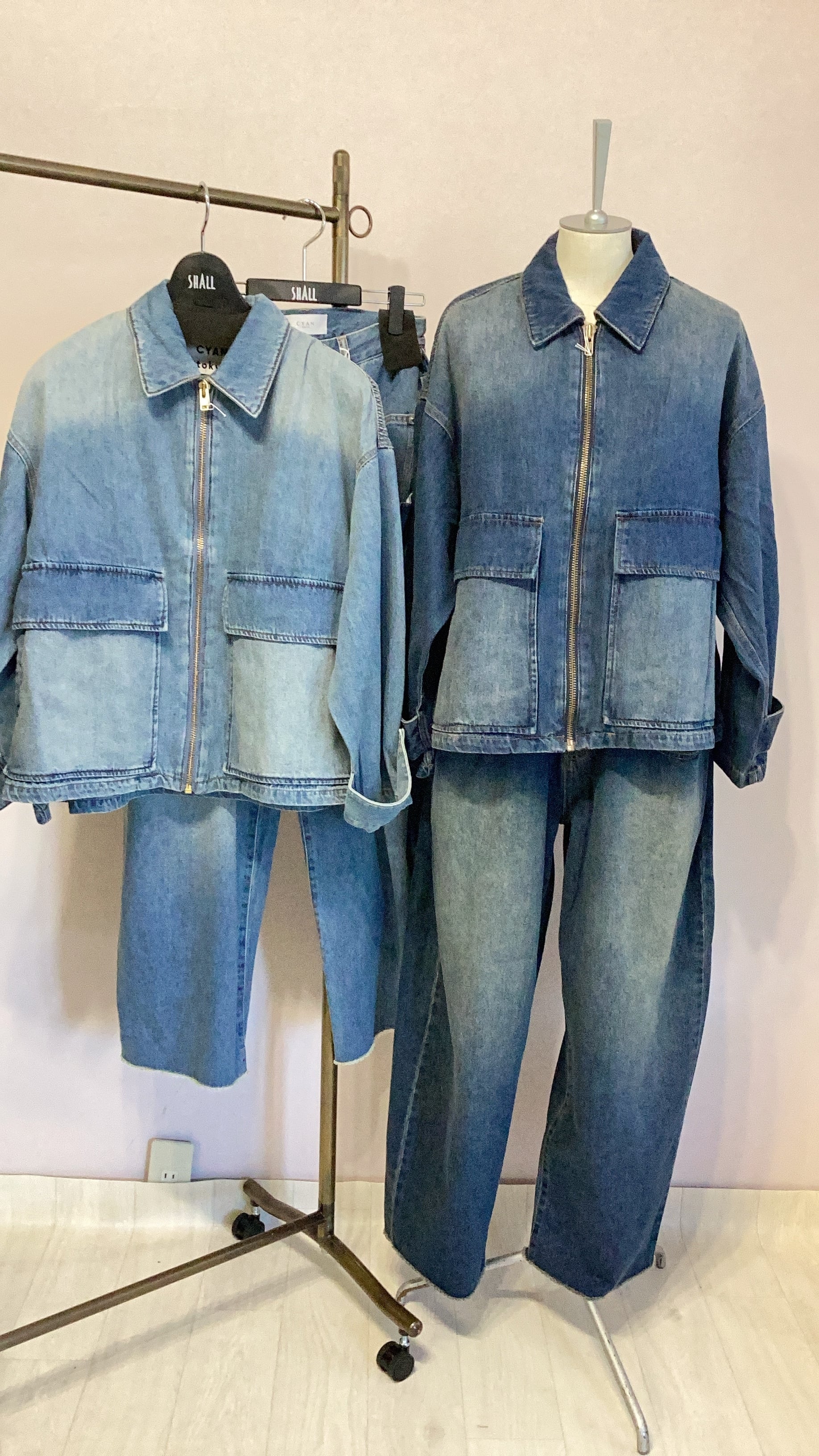 CYAN TOKYO BIGポケットデニムZIPブルゾン No.504358 ネイビー ブルー