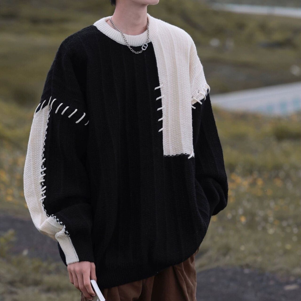 Color-block sweater(MT1659)