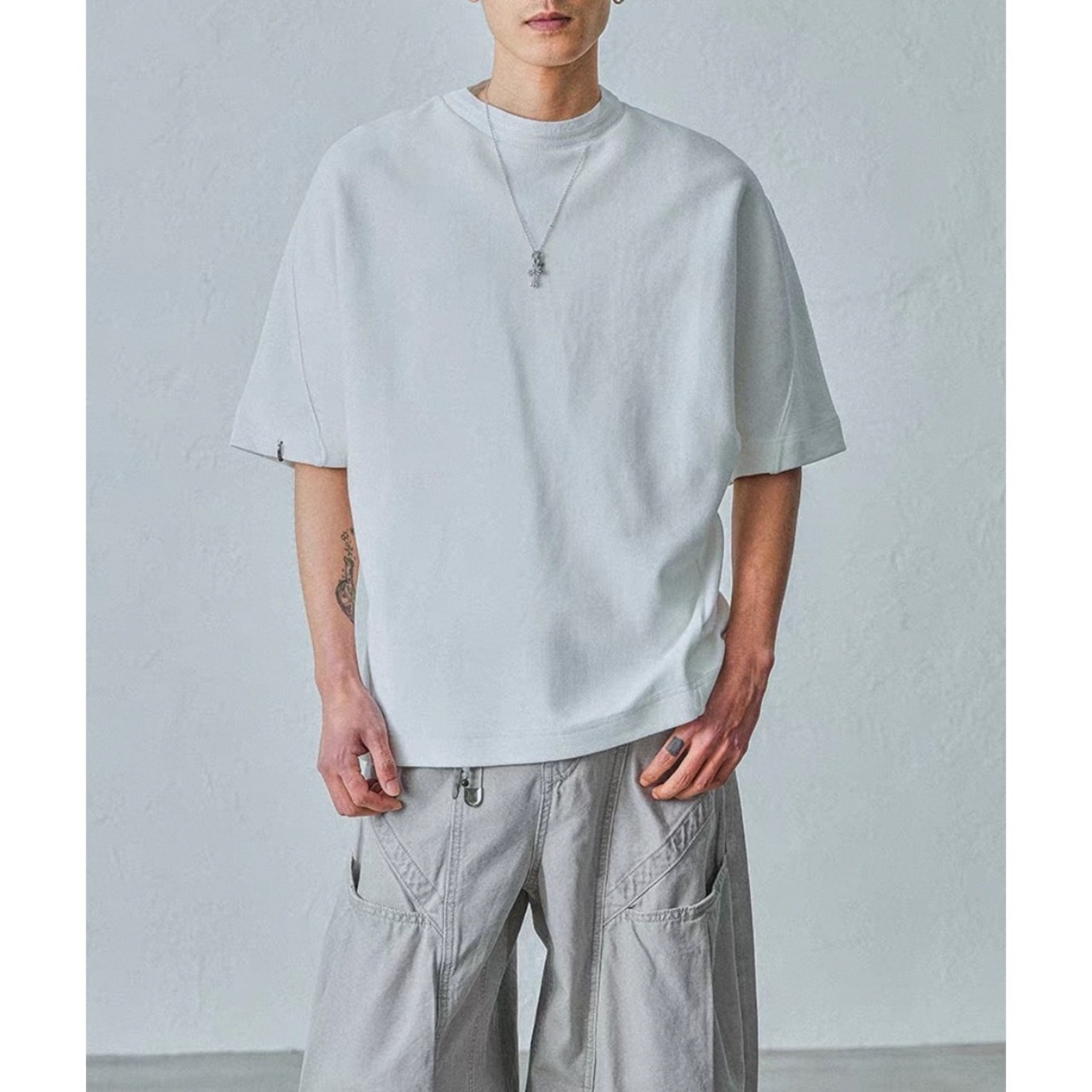 Washed mock neck tee 1486 - 19