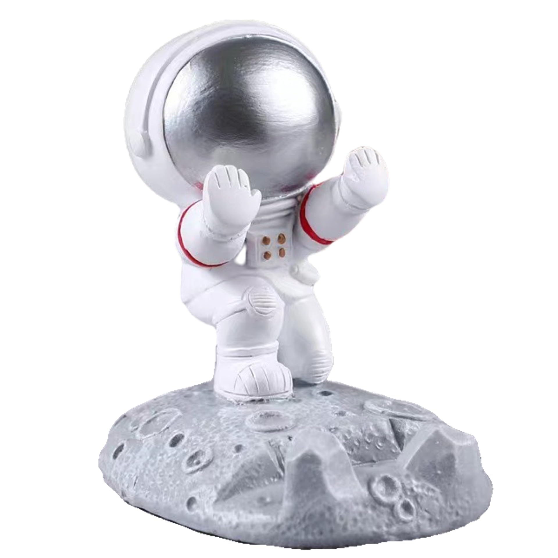 【数量限り】RYOHIN Lab.(良品ラボ) スマホ スタンド 卓上 宇宙飛行士 インテリア 置き物 おしゃれ かわいい 携帯 メモ iPad iPhone Android 1個 (シルバー 支え)