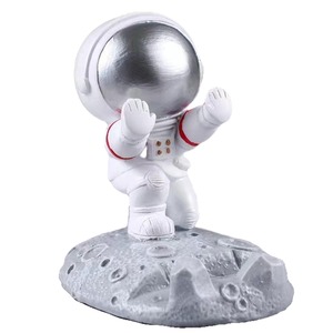 【数量限り】RYOHIN Lab.(良品ラボ) スマホ スタンド 卓上 宇宙飛行士 インテリア 置き物 おしゃれ かわいい 携帯 メモ iPad iPhone Android 1個 (シルバー 支え)