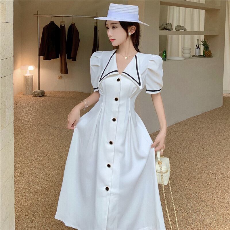 カラードレス スカート サマーウェストスリーブAライン 夏物 YY-ファッション61471723127