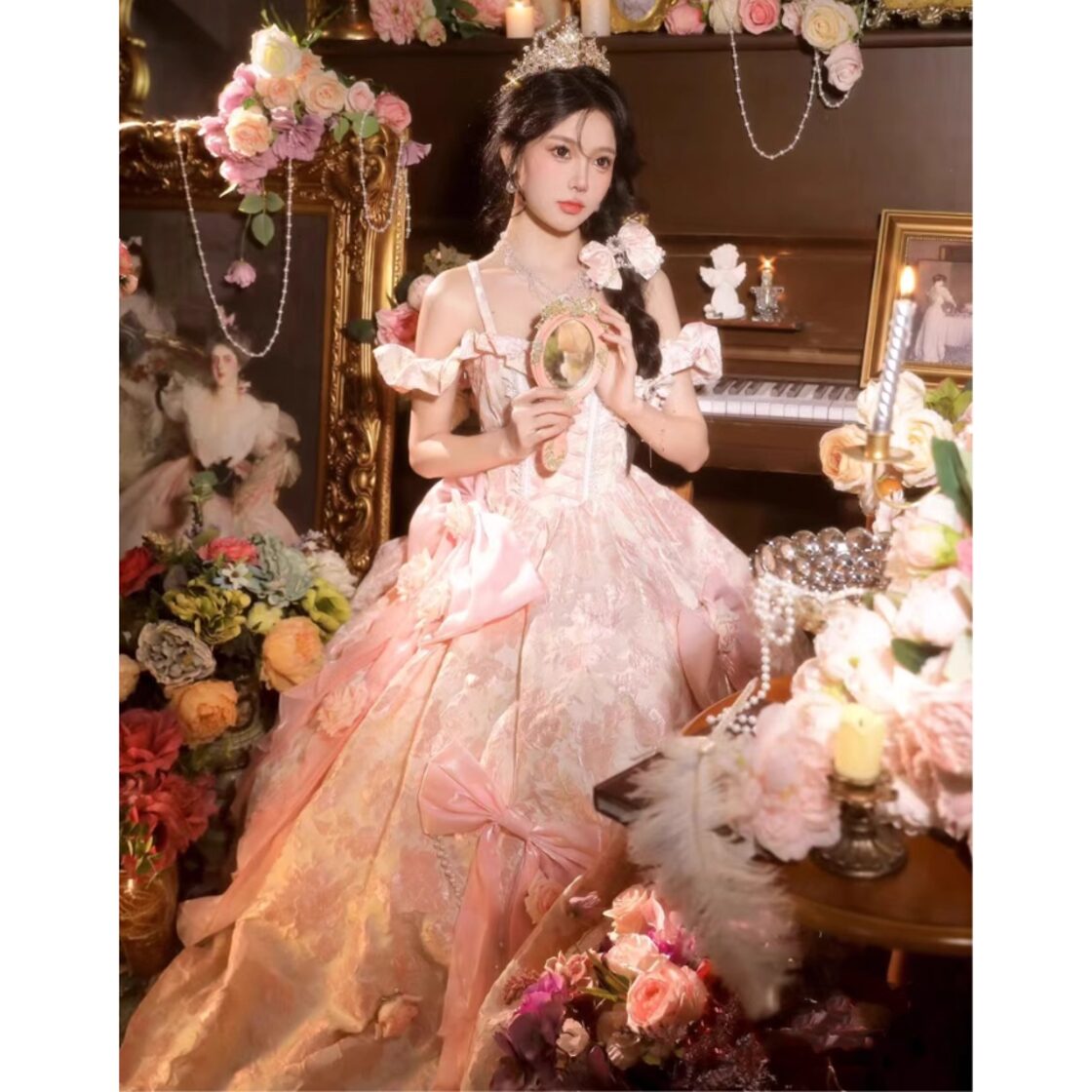 ブランドのギフト ロリータファッション通販 SEASONZ ロング ドレス 花嫁 ゆめかわ ジャケット・アウター