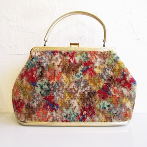 60s 「Soure New York」 Vintage  colorful carpet handbag