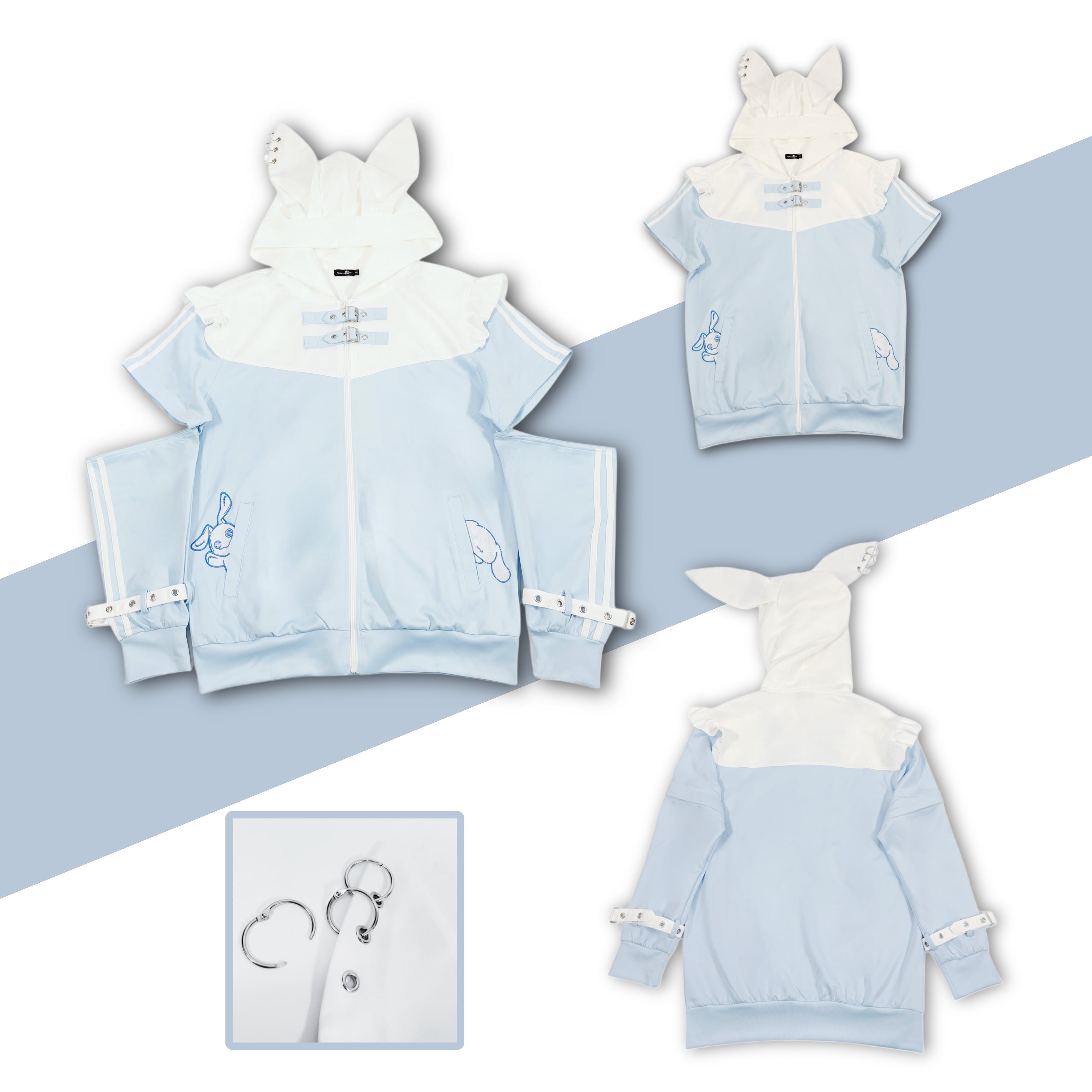 うさ耳付きSIDE LINE 2WAY ZIP OUTER【シナモロール×NIER】 | NIER
