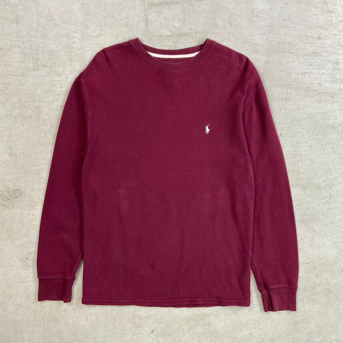 90s Polo by Ralph Lauren サーマル ロンT ワインレッド Polo Ralph Lauren ポロラルフローレン サーマル ロングTシャツ ロンT