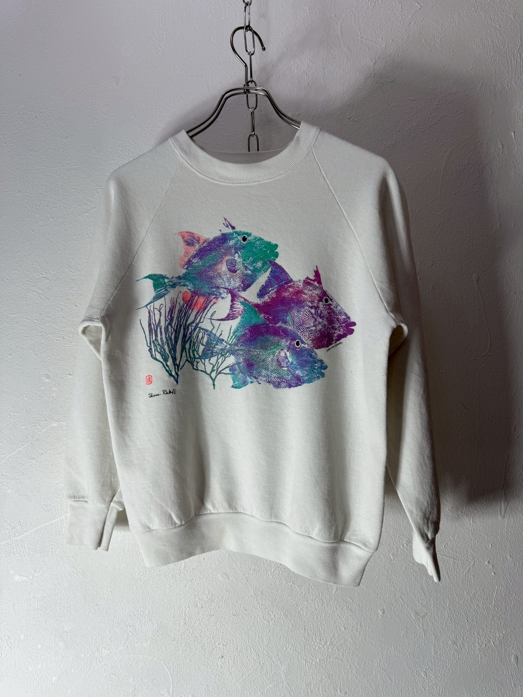 90’s USA made “gyotaku Style Ocean Art” sweat shirt