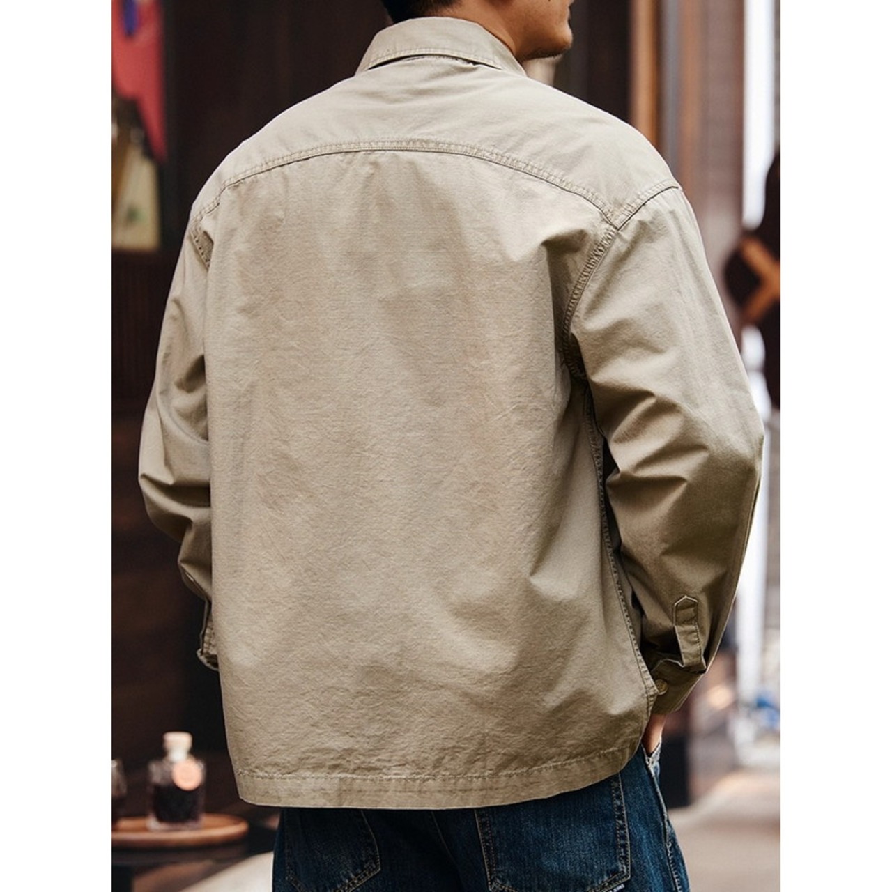 Button-Down Long Sleeve Shirt Regular Collar ◇3color H0748