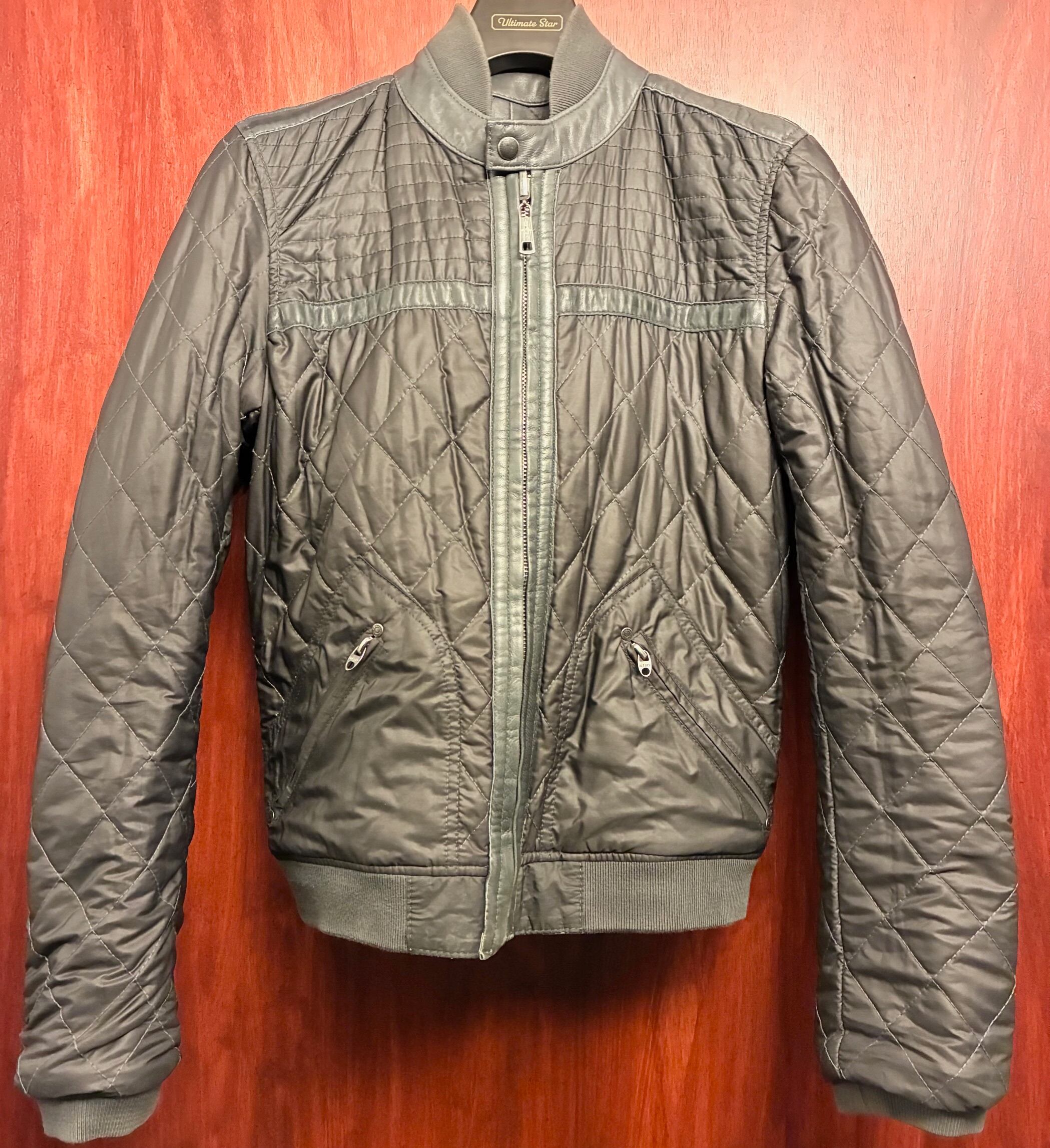 【美品】DIESEL ラムレザージャケット シングルライダース キルティング DIESEL 本革 ラムレザー × ナイロン リバーシブル キルティングレザー