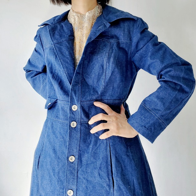 Retro denim dress top