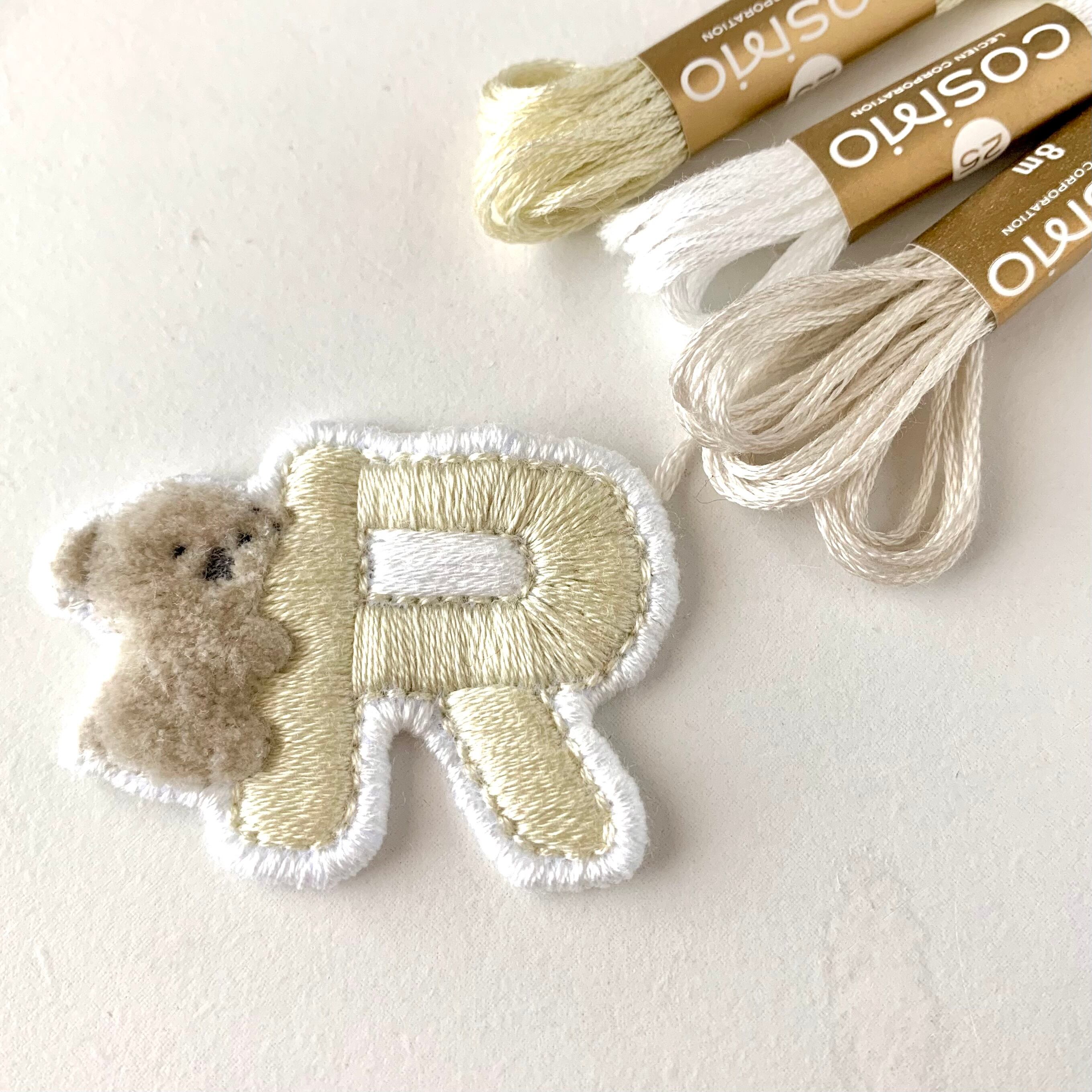 オーダー商品　イニシャル刺繍入り3点セット☆ キット〕イニシャルワッペン | oniso