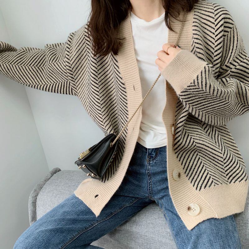 ストライプニットカーディガン 200313 | coto.meki