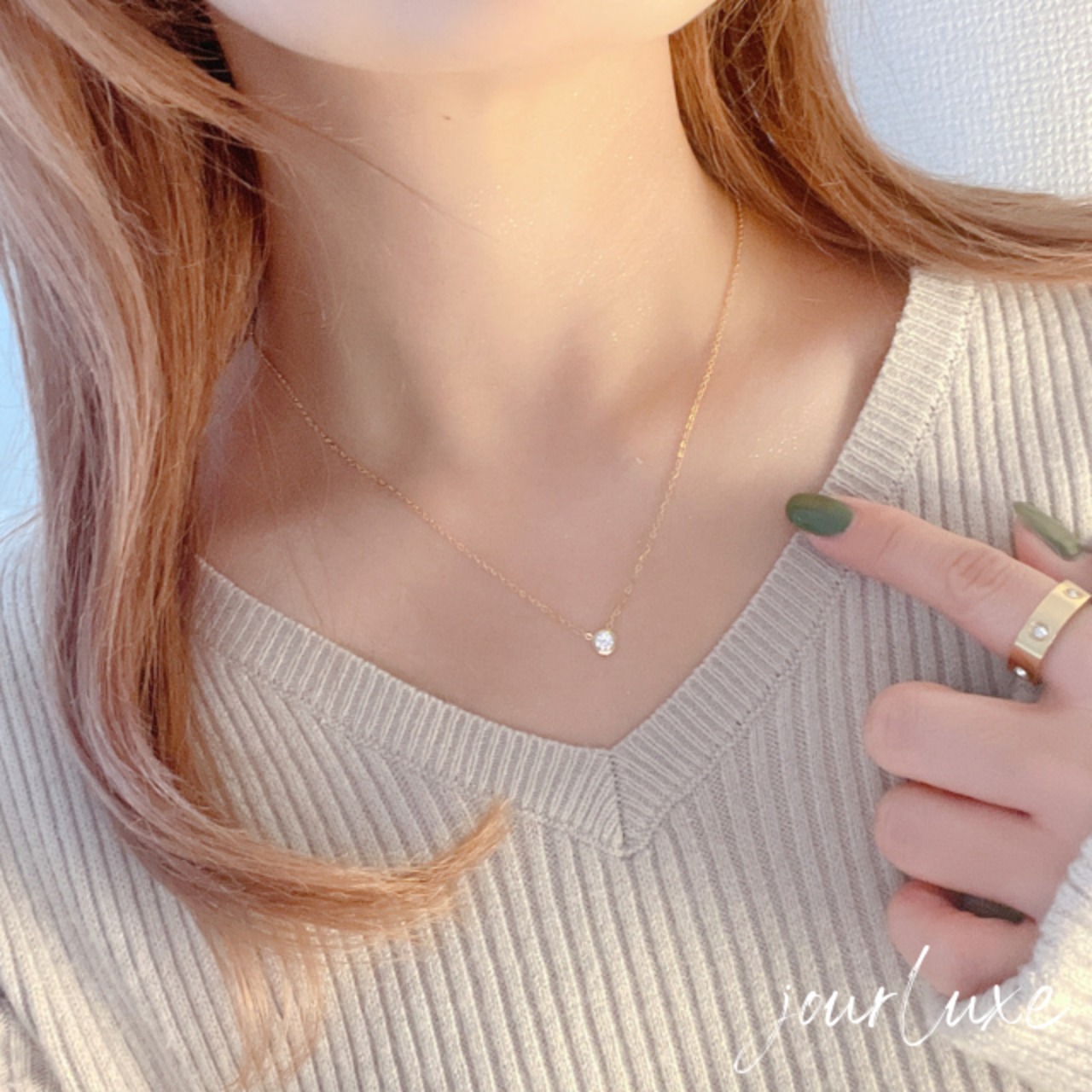 grain stone necklace #N1019