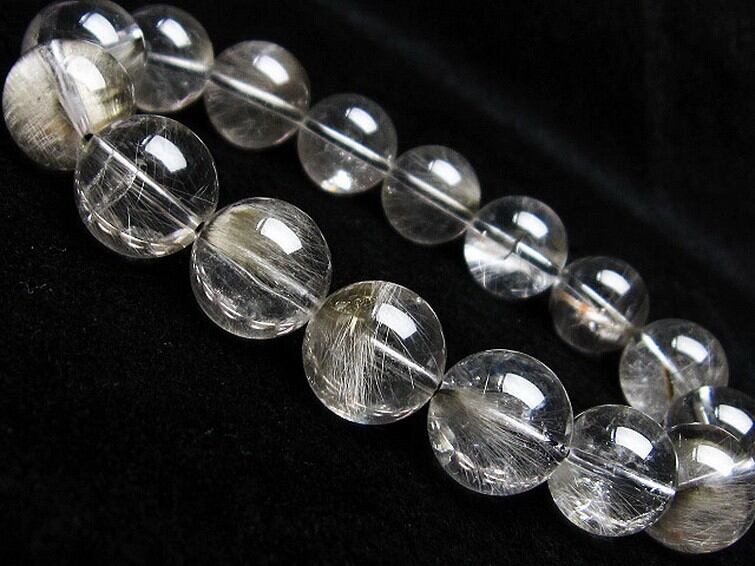プラチナルチルクォーツ ブレスレット 13mm 211-2507 | 天然石
