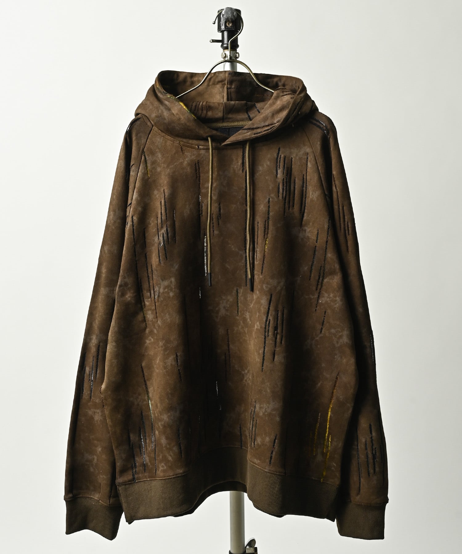 MMMM French Terry Distressed Hooded Parka (BRN) 14031M26