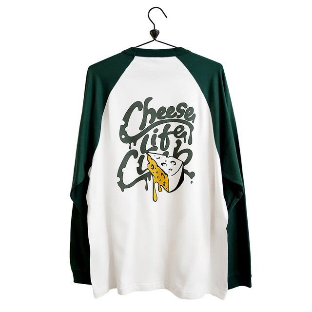 【Cheese Life Club】メール便送料無料 Cheese Back Logo Raglan Ls Tee Green【品番 23A3002green】