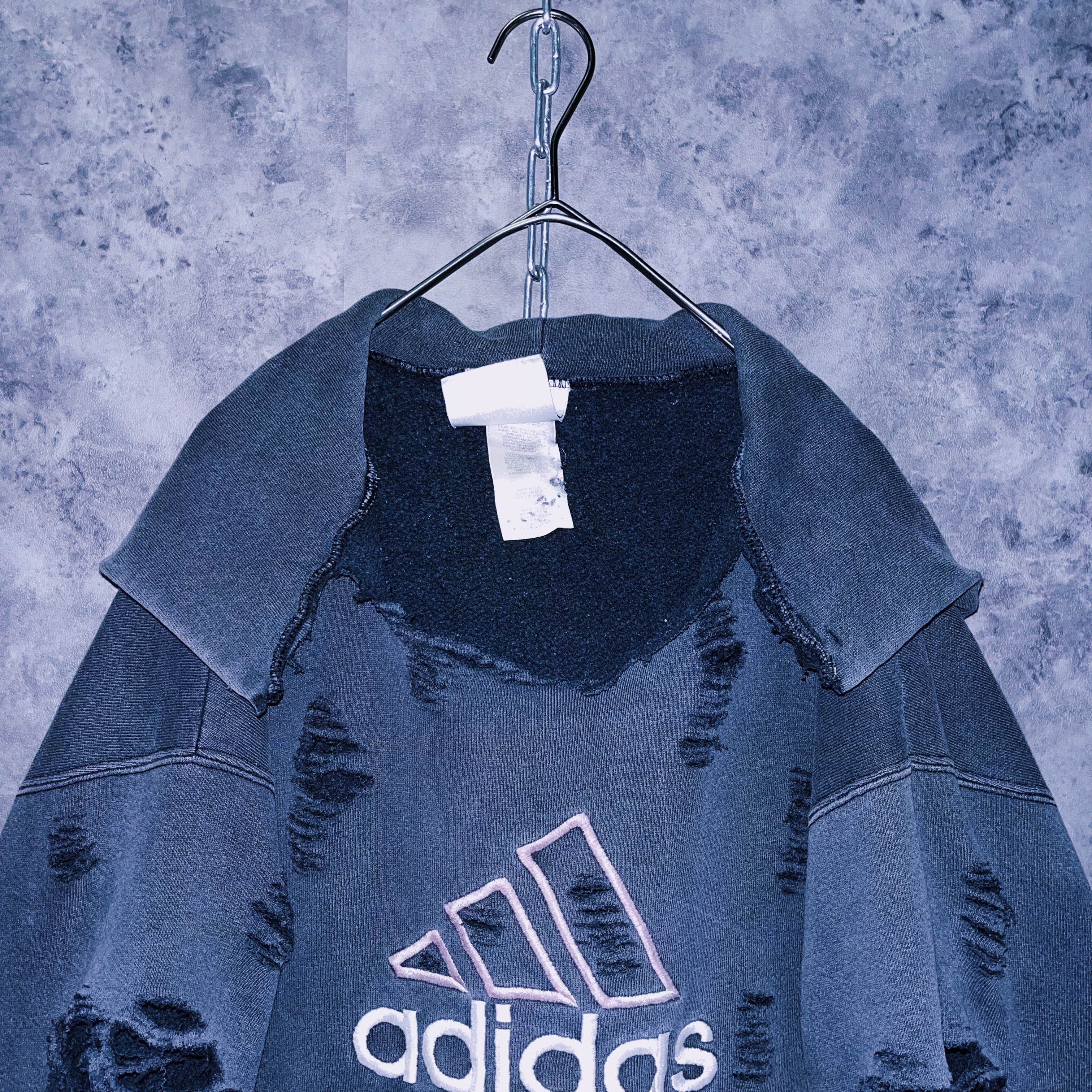 doppio】vintage “adidas” performance logo embroidery design boro