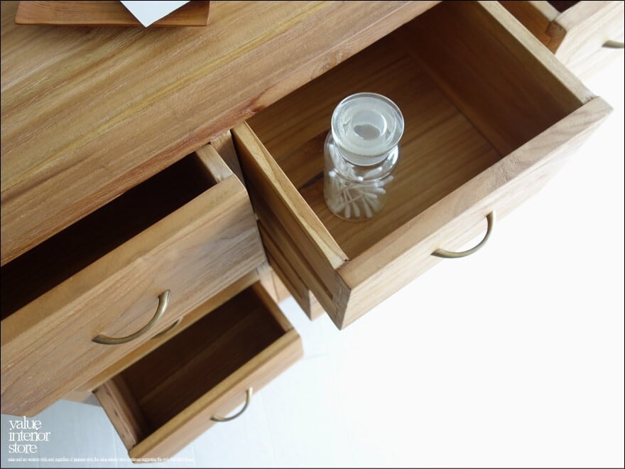 総無垢材 真鍮金物チェスト9N タンス 収納箪笥 道具箱 シンプル