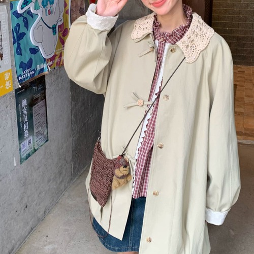 クロシェカラーリボンタックコート ・79148