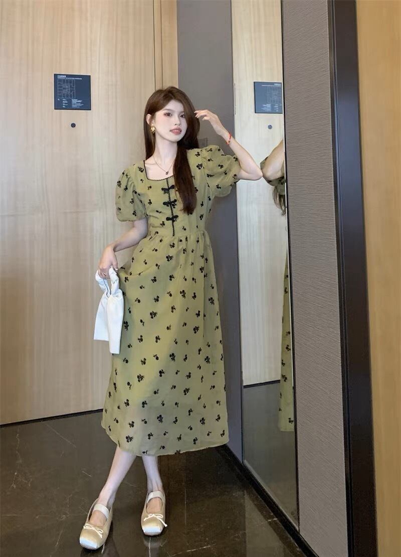 花柄 ロング丈ワンピース G104CON0205