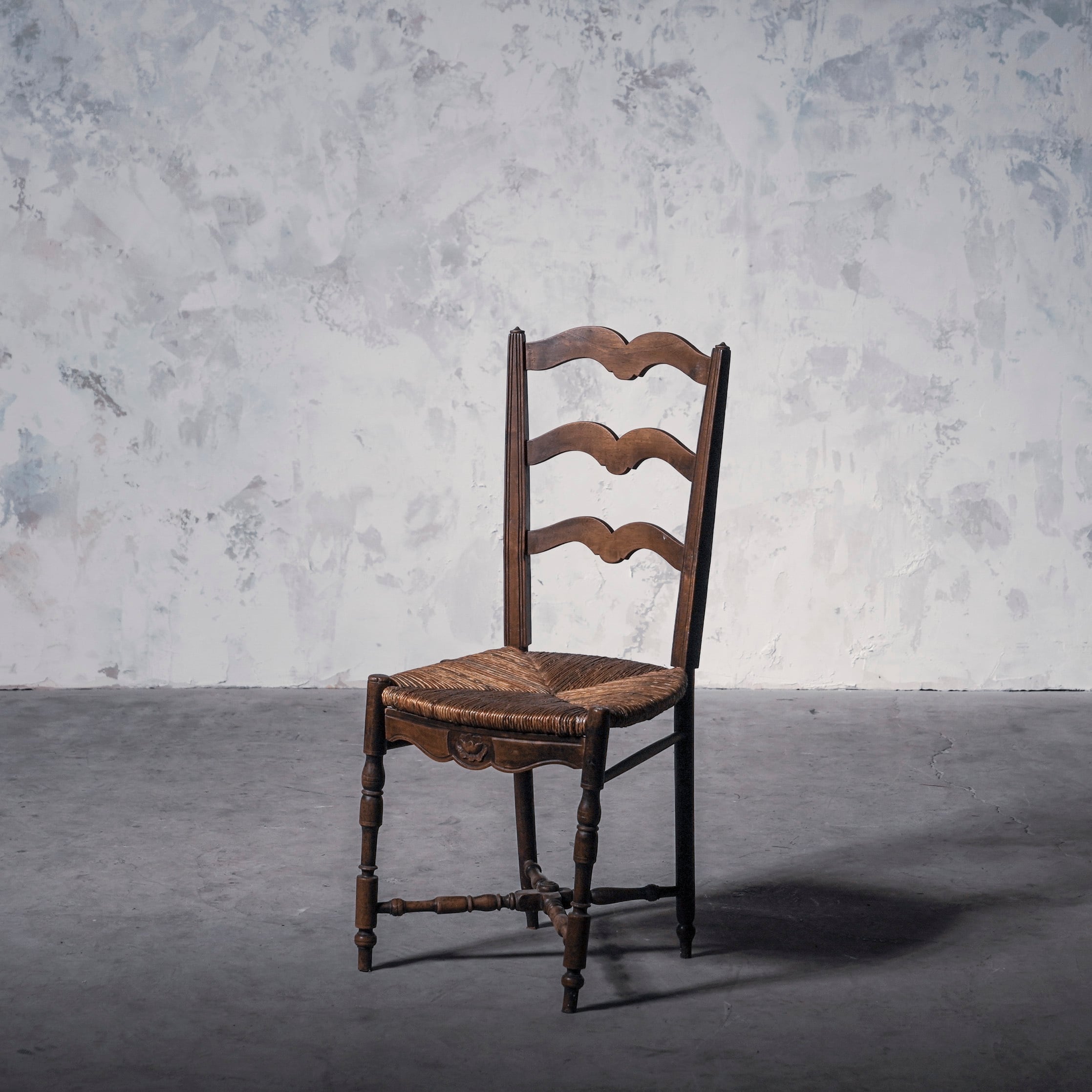チェア/ラッシュシートチェアー/フレンチアンティーク/ラダーバックチェアー/店舗什器