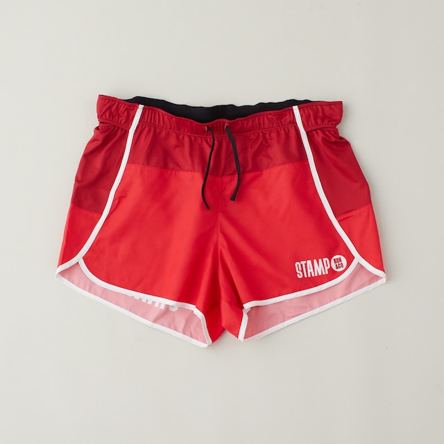 ラスト１点/STAMP RUN&CO（スタンプ ランアンドコー）STAMP WOMENS 5 POCKET SHORTS (STRAWBERRY) レディースショートパンツ